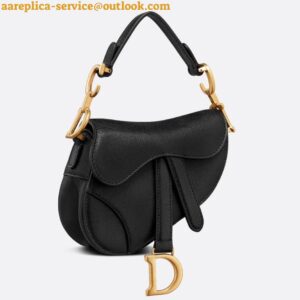 Replica Dior Saddle Micro Bag In Black Goatskin