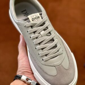 Replica Dior Men's B101 Sneakers In Grey Suede Calfskin 2