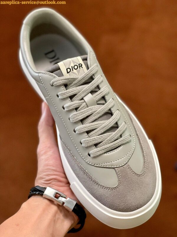 Replica Dior Men's B101 Sneakers In Grey Suede Calfskin 4