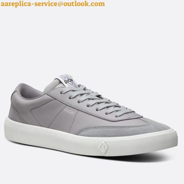 Replica Dior Men's B101 Sneakers In Grey Suede Calfskin 5