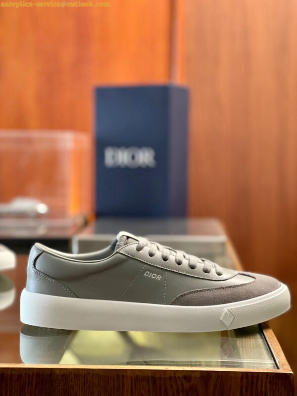 Replica Dior Men's B101 Sneakers In Grey Suede Calfskin 6