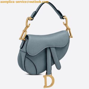 Replica Dior Saddle Micro Bag In Cloud Blue Goatskin