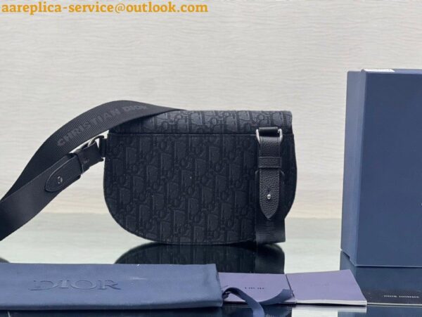 Replica Dior Men's Saddle Pouch in Black Dior Oblique Jacquard 2