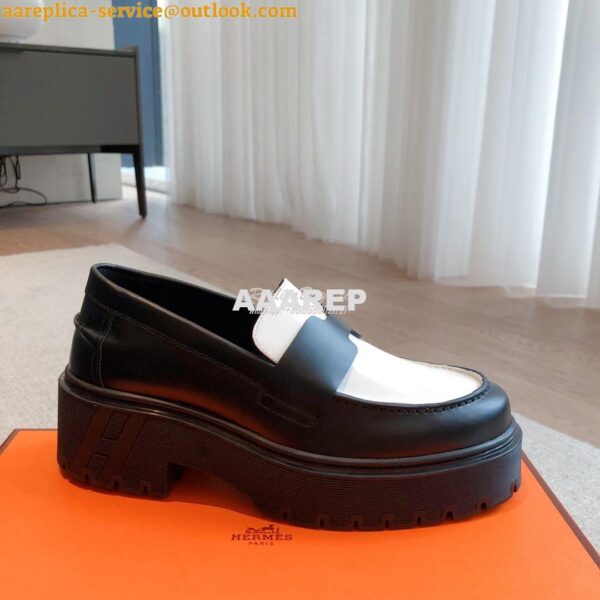 Replica Hermes Hitch Loafer H Cadenas in Glazed Calfskin H232059Z 24