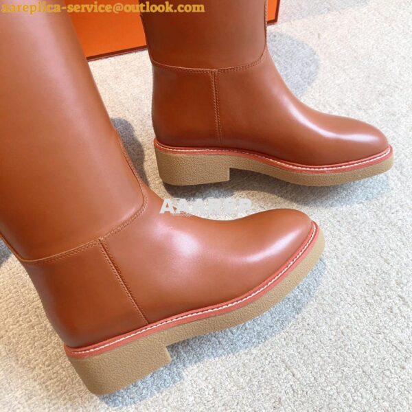 Replica Hermes Honey Boot in Heritage calfskin with rubber sole with c 12