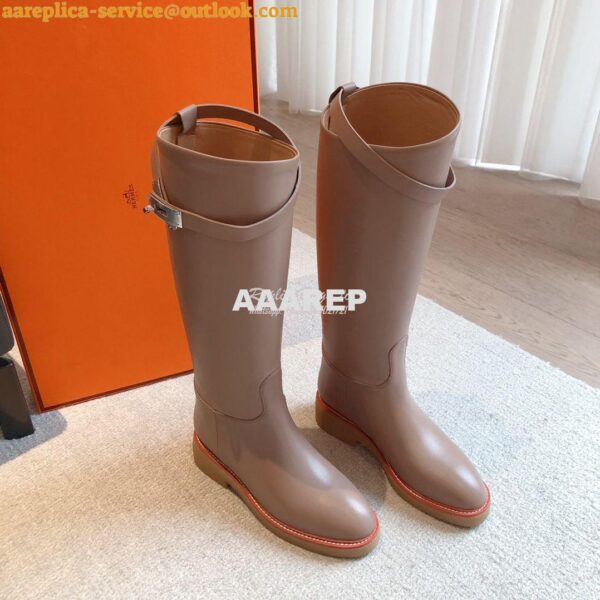 Replica Hermes Honey Boot in Heritage calfskin with rubber sole with c 9