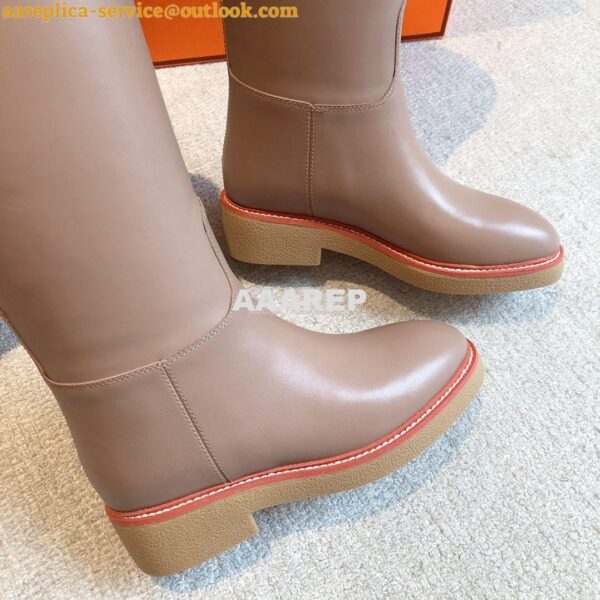 Replica Hermes Honey Boot in Heritage calfskin with rubber sole with c 13