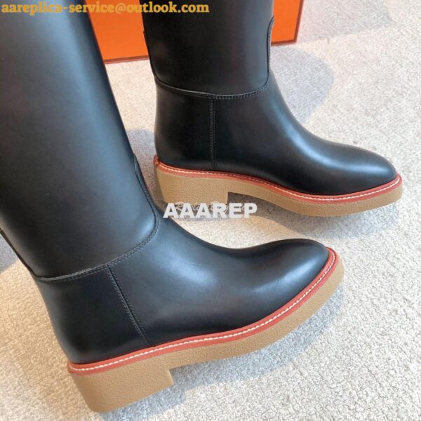 Replica Hermes Honey Boot in Heritage calfskin with rubber sole with c 11