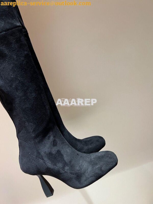 Replica Hermes Hurricane Boots Thigh-high boot in stretch suede goatsk 6