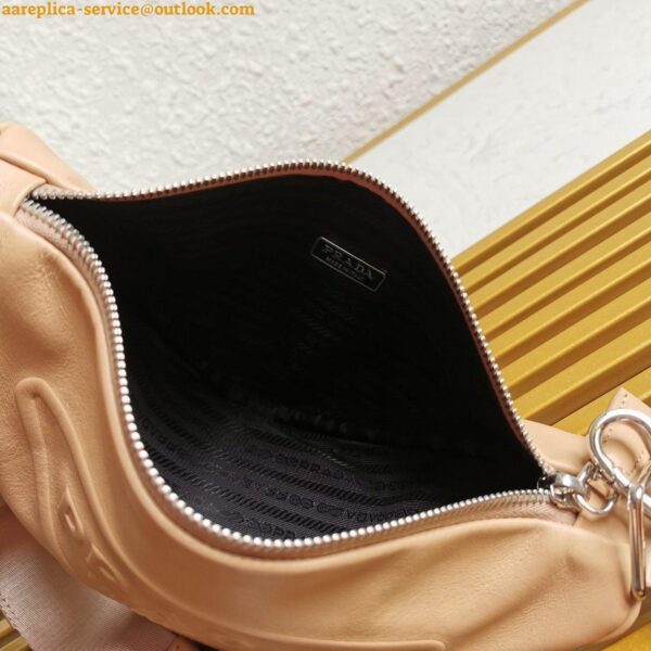 Replica Prada Triangle Shoulder Bag In Beige Calfskin 20