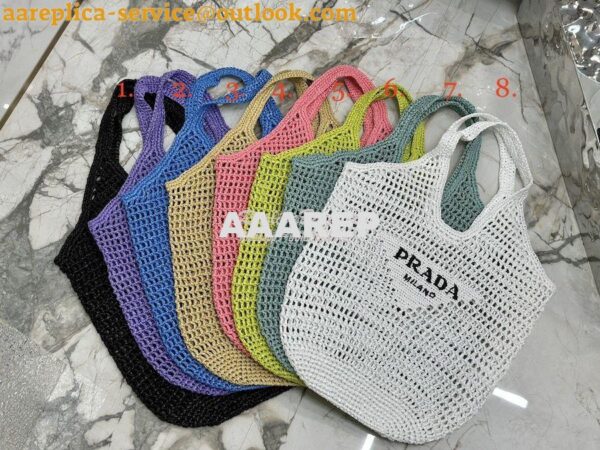 Replica Prada Large Crochet Tote Bag 1BG424 Raffia-effect yarn ii 3