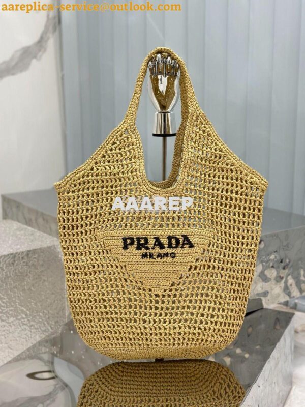 Replica Prada Large Crochet Tote Bag 1BG424 Raffia-effect yarn ii 4