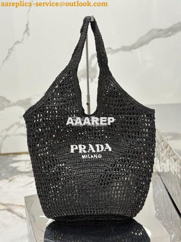Replica Prada Large Crochet Tote Bag 1BG424 Raffia-effect yarn ii 12