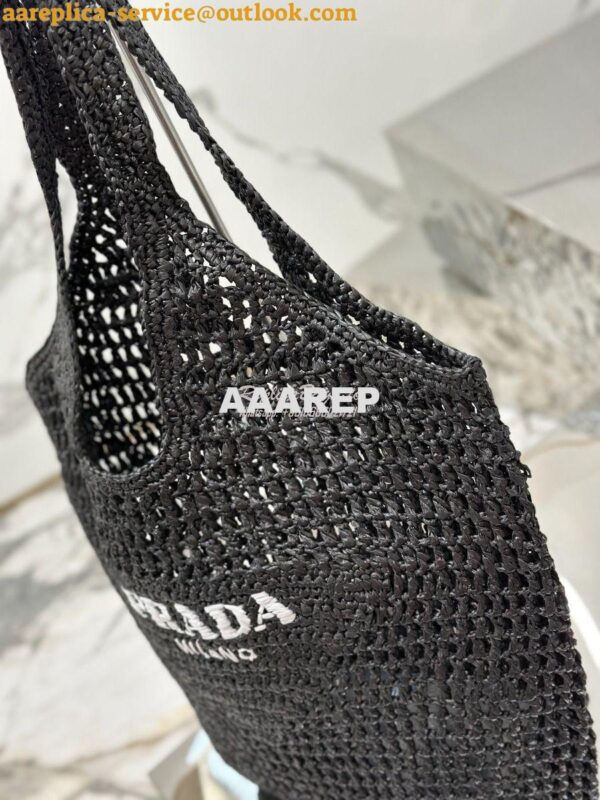 Replica Prada Large Crochet Tote Bag 1BG424 Raffia-effect yarn ii 16