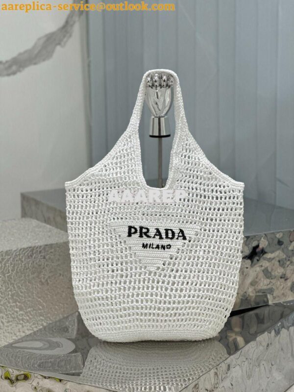 Replica Prada Large Crochet Tote Bag 1BG424 Raffia-effect yarn ii 18