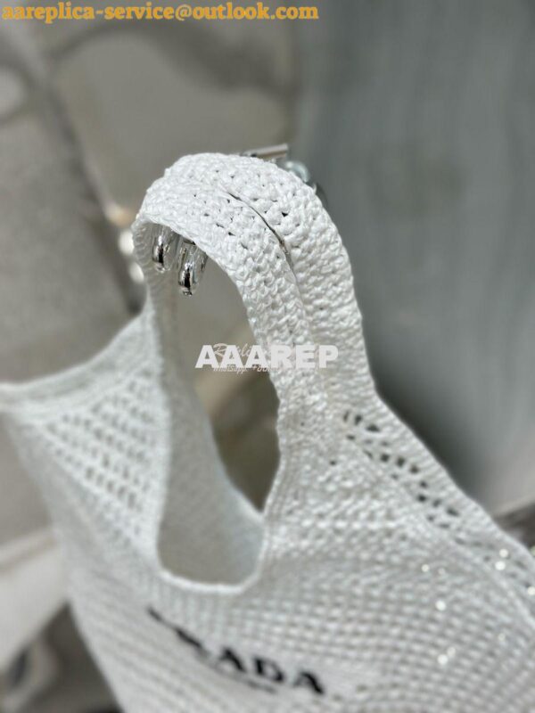 Replica Prada Large Crochet Tote Bag 1BG424 Raffia-effect yarn ii 23
