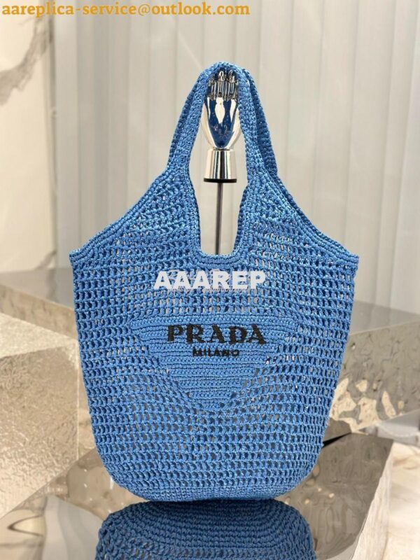 Replica Prada Large Crochet Tote Bag 1BG424 Raffia-effect yarn ii 27