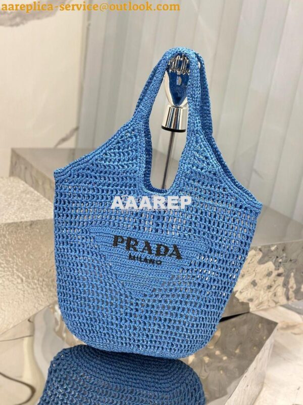 Replica Prada Large Crochet Tote Bag 1BG424 Raffia-effect yarn ii 28