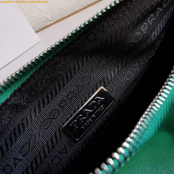 Replica Prada Triangle Shoulder Bag In Green Calfskin 9