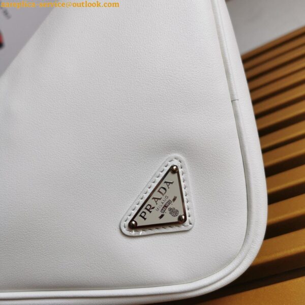 Replica Prada Triangle Shoulder Bag In White Calfskin 12