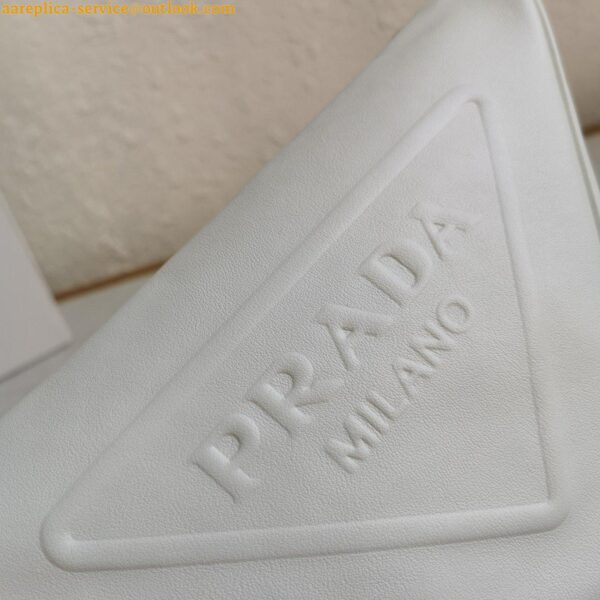 Replica Prada Triangle Shoulder Bag In White Saffiano Leather 11