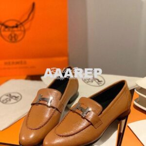 Replica Hermes Paris Loafer in Goatskin H182182 Beige Doré 2