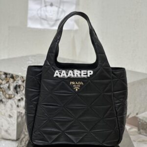 Replica Prada Large Nappa-leather Tote Bag with Topstitching 1BG449 Bl