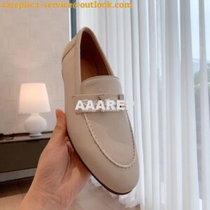 Replica Hermes Paris Loafer in Goatskin with Signature "H" Tone-On-Ton 2