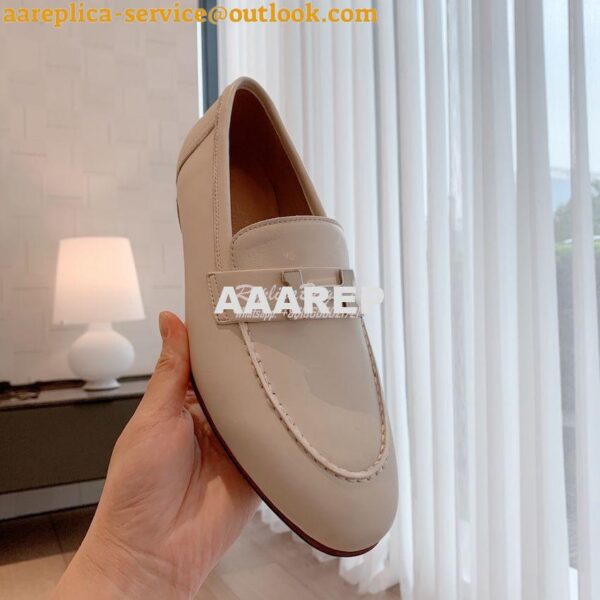 Replica Hermes Paris Loafer in Goatskin with Signature "H" Tone-On-Ton 4