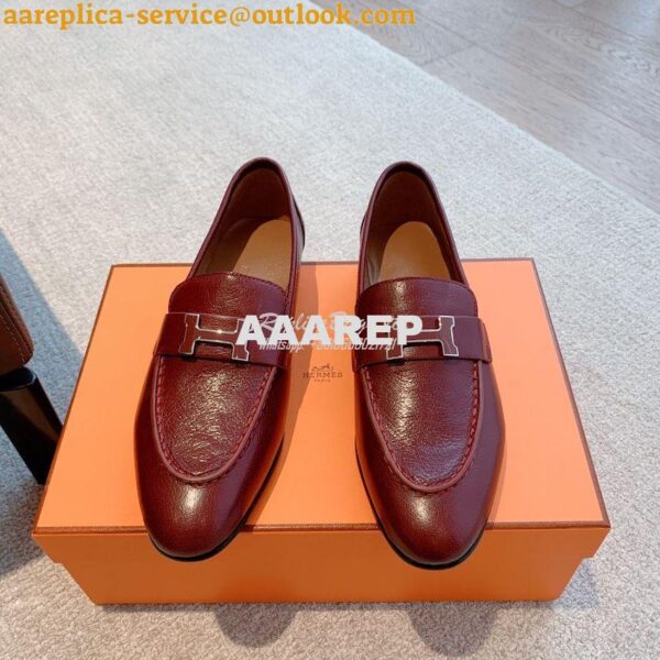 Replica Hermes Paris Loafer in Goatskin with Signature "H" Tone-On-Ton 13