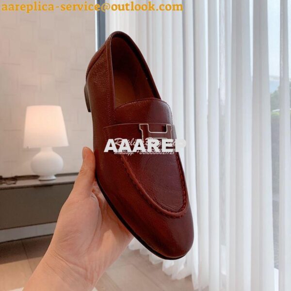 Replica Hermes Paris Loafer in Goatskin with Signature "H" Tone-On-Ton 16