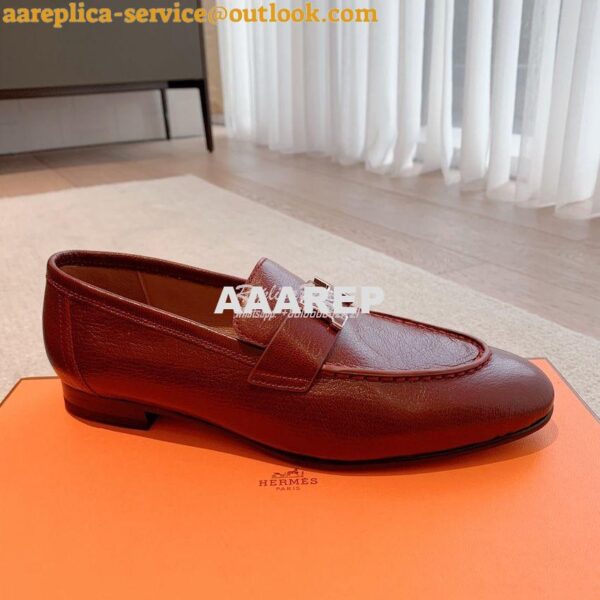 Replica Hermes Paris Loafer in Goatskin with Signature "H" Tone-On-Ton 17