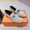 Replica Hermes Paris Loafer in Goatskin with Signature "H" Tone-On-Ton