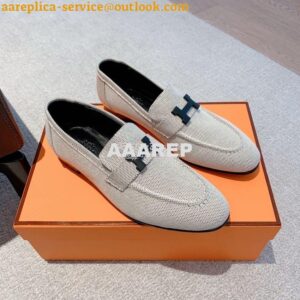 Replica Hermes Paris Loafer in H canvas with Tone-on-tone Signature "H