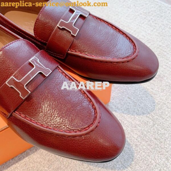 Replica Hermes Paris Loafer in Goatskin with Signature "H" Tone-On-Ton 18