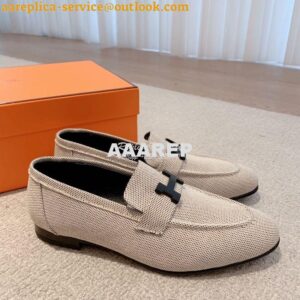 Replica Hermes Paris Loafer in H canvas with Tone-on-tone Signature "H 2