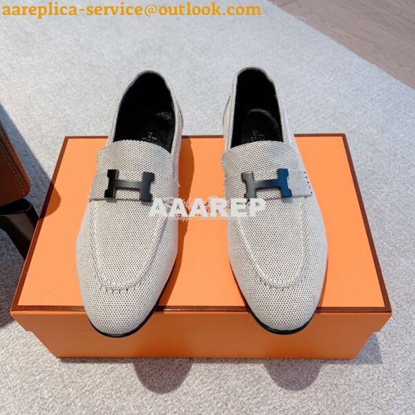 Replica Hermes Paris Loafer in H canvas with Tone-on-tone Signature "H 5