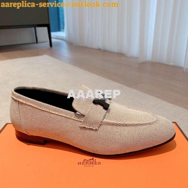 Replica Hermes Paris Loafer in H canvas with Tone-on-tone Signature "H 6