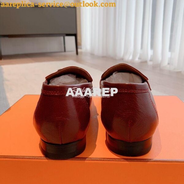 Replica Hermes Paris Loafer in Goatskin with Signature "H" Tone-On-Ton 21