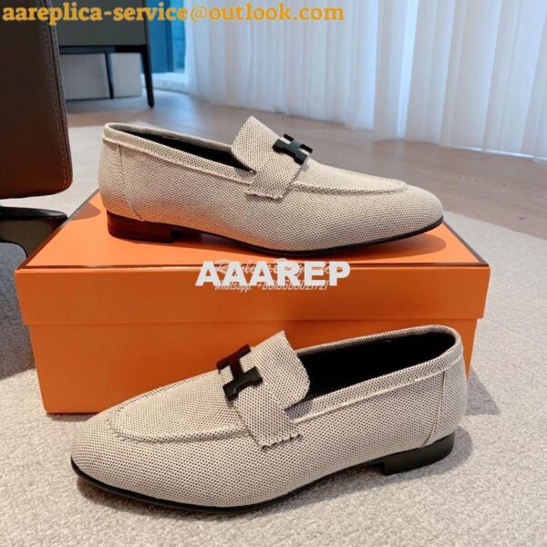 Replica Hermes Paris Loafer in H canvas with Tone-on-tone Signature "H 7