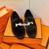 Replica Hermes Paris Loafer Suede Goatskin and Mink H202091 Grey 2