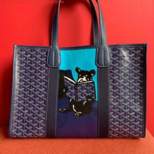 Replica Goyard VILLETMMLTY08CL08X Villette Tote Bag MM Blue