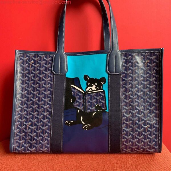 Replica Goyard VILLETMMLTY08CL08X Villette Tote Bag MM Blue 3