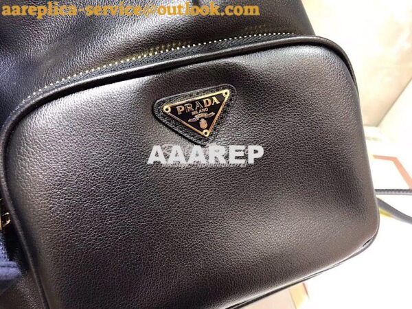 Replica Prada Leather bucket bag 1bh038 Black 8