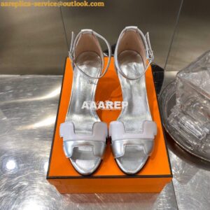 Replica Hermes Premiere 70 Sandals Calfskin H201166 Gris Argenté