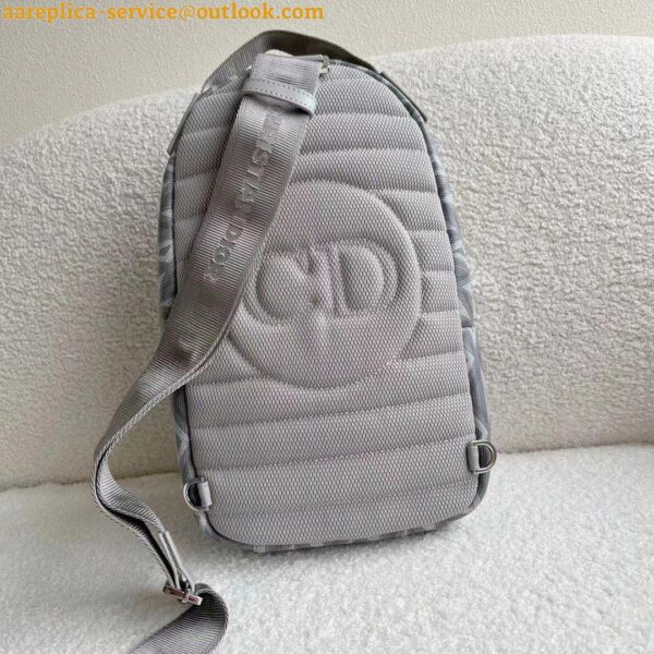 Replica Dior Mini Rider Sling Bag In Gray CD Diamond Canvas 8