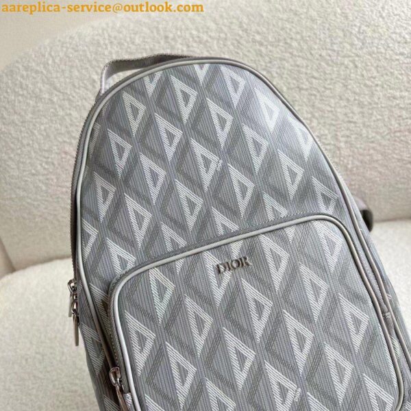 Replica Dior Mini Rider Sling Bag In Gray CD Diamond Canvas 10