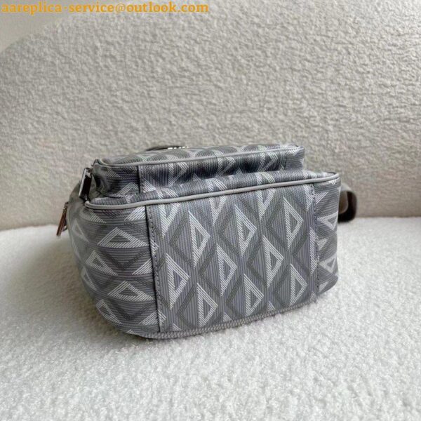 Replica Dior Mini Rider Sling Bag In Gray CD Diamond Canvas 11