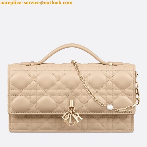 Replica Dior Miss Dior Mini Bag In Beige Cannage Lambskin 2