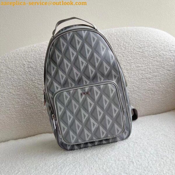 Replica Dior Mini Rider Sling Bag In Gray CD Diamond Canvas 12